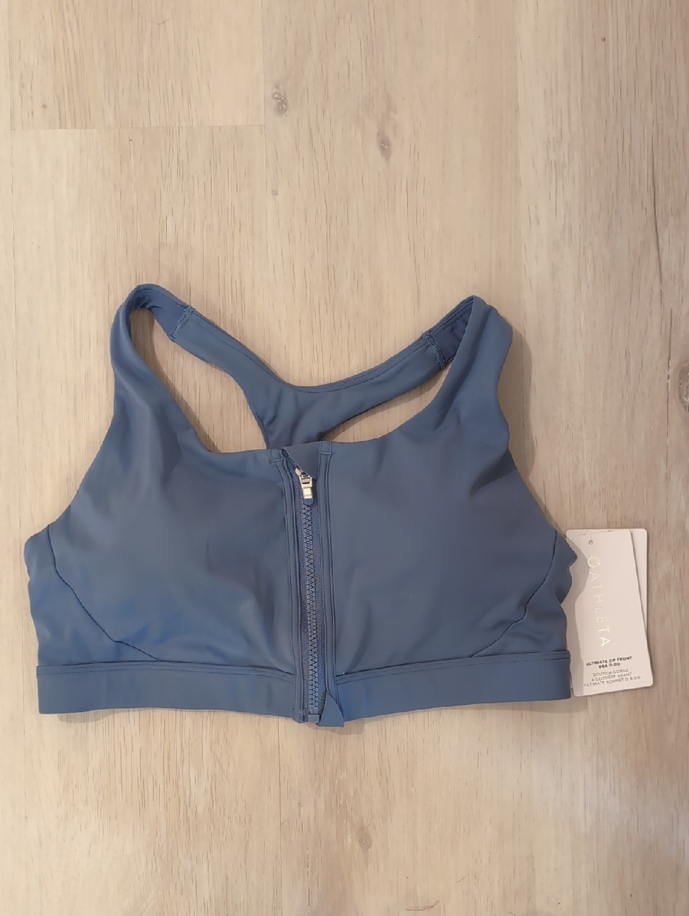 Athleta Front-Zip Full Support Sports Bra - Slate